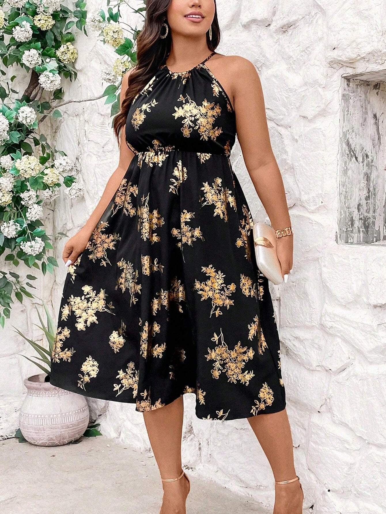 #3776 Floral Vacation Style Summer Dress