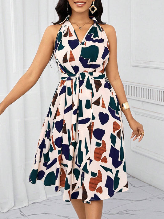 8877 Geometric Print Dress (no chart available, tags incorrect on dress)