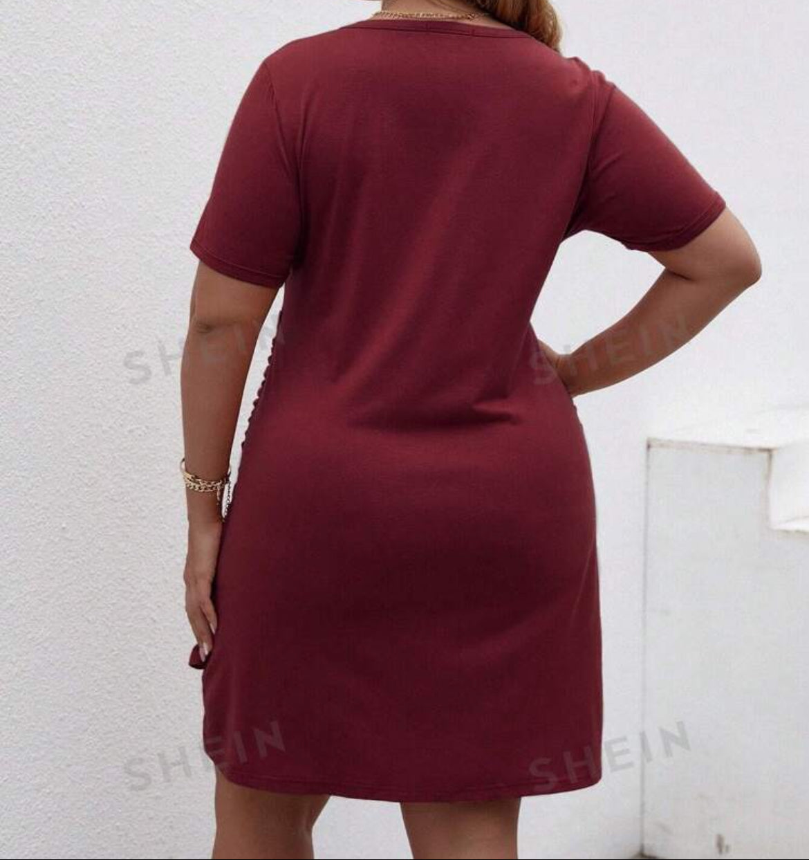 #6400 Tie Front Wrap Fitted Dress